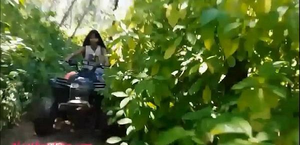  HD Thai teen heather goes atving in paradise and gets huge throatpie in quad